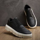 Tenis Masculino Sneakers Oversize Branco Preto Sapatenis Casual Sola Alta Tratorada Lançamento